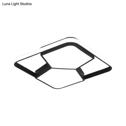 Lámpara de techo LED geométrica DecorBites™ en acrílico blanco y negro: lámpara de techo contemporánea empotrada para dormitorio con iluminación cálida/blanca.