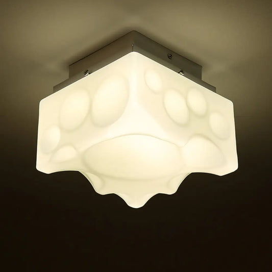 DecorBites™ DecorBites™ Geometric LED Flush Light for Hallway - Simple White Acrylic Ceiling Fixture