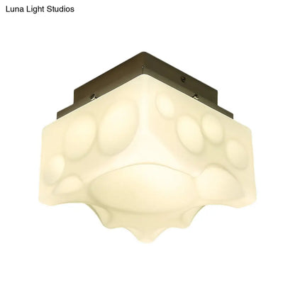 DecorBites™ DecorBites™ Geometric LED Flush Light for Hallway - Simple White Acrylic Ceiling Fixture