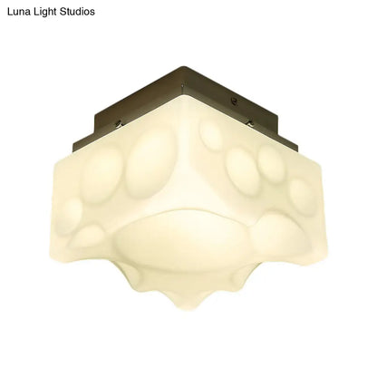 DecorBites™ DecorBites™ Geometric LED Flush Light for Hallway - Simple White Acrylic Ceiling Fixture