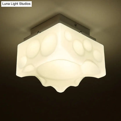 DecorBites™ DecorBites™ Geometric LED Flush Light for Hallway - Simple White Acrylic Ceiling Fixture
