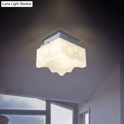 DecorBites™ DecorBites™ Geometric LED Flush Light for Hallway - Simple White Acrylic Ceiling Fixture