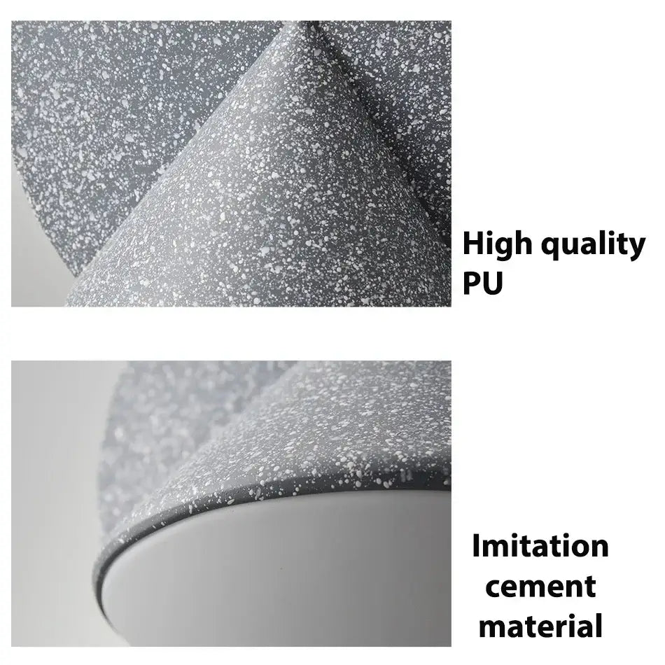 Gray speckled pu material pendant lamp with textured imitation cement finish for decorbites colorful led ceiling use