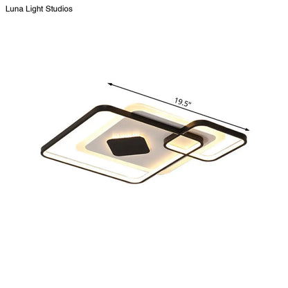 ديكوربايتس™ مصباح سقف LED معدني هندسي - أسود، تركيب مدمج، إضاءة بيضاء/دافئة، عرض 16.5 بوصة/19.5 بوصة/23.5 بوصة