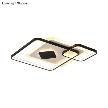 ديكوربايتس™ مصباح سقف LED معدني هندسي - أسود، تركيب مدمج، إضاءة بيضاء/دافئة، عرض 16.5 بوصة/19.5 بوصة/23.5 بوصة