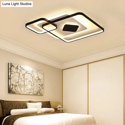 ديكوربايتس™ مصباح سقف LED معدني هندسي - أسود، تركيب مدمج، إضاءة بيضاء/دافئة، عرض 16.5 بوصة/19.5 بوصة/23.5 بوصة