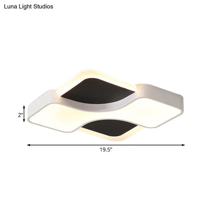 ديكوربايتس™ مصباح سقف LED معدني هندسي مدمج باللون الأبيض/الضوء الدافئ، عرض 16.5 بوصة/19.5 بوصة/23.5 بوصة