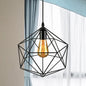 Geometric Metal Pendant Light - Industrial Living Room Hanging Light in Black/White - 3 Sizes Available