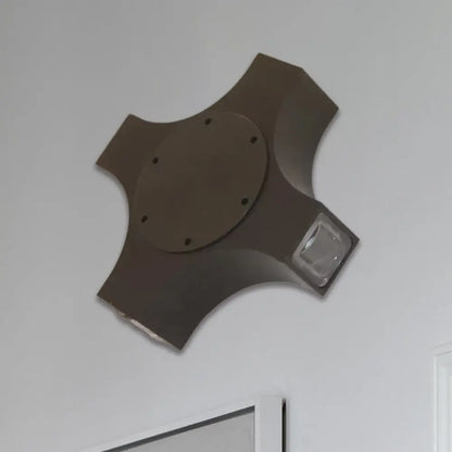 ديكوربايتس™ مصباح حائط أسود معدني هندسي - شمعدان ممر بثلاثة أرباع الأضواء