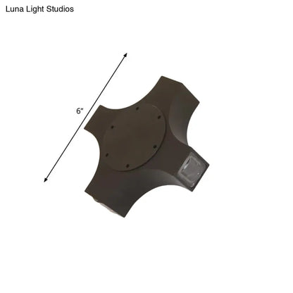 ديكوربايتس™ مصباح حائط أسود معدني هندسي - شمعدان ممر بثلاثة أرباع الأضواء