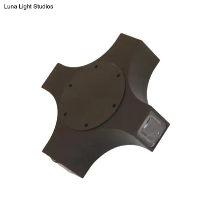 ديكوربايتس™ مصباح حائط أسود معدني هندسي - شمعدان ممر بثلاثة أرباع الأضواء