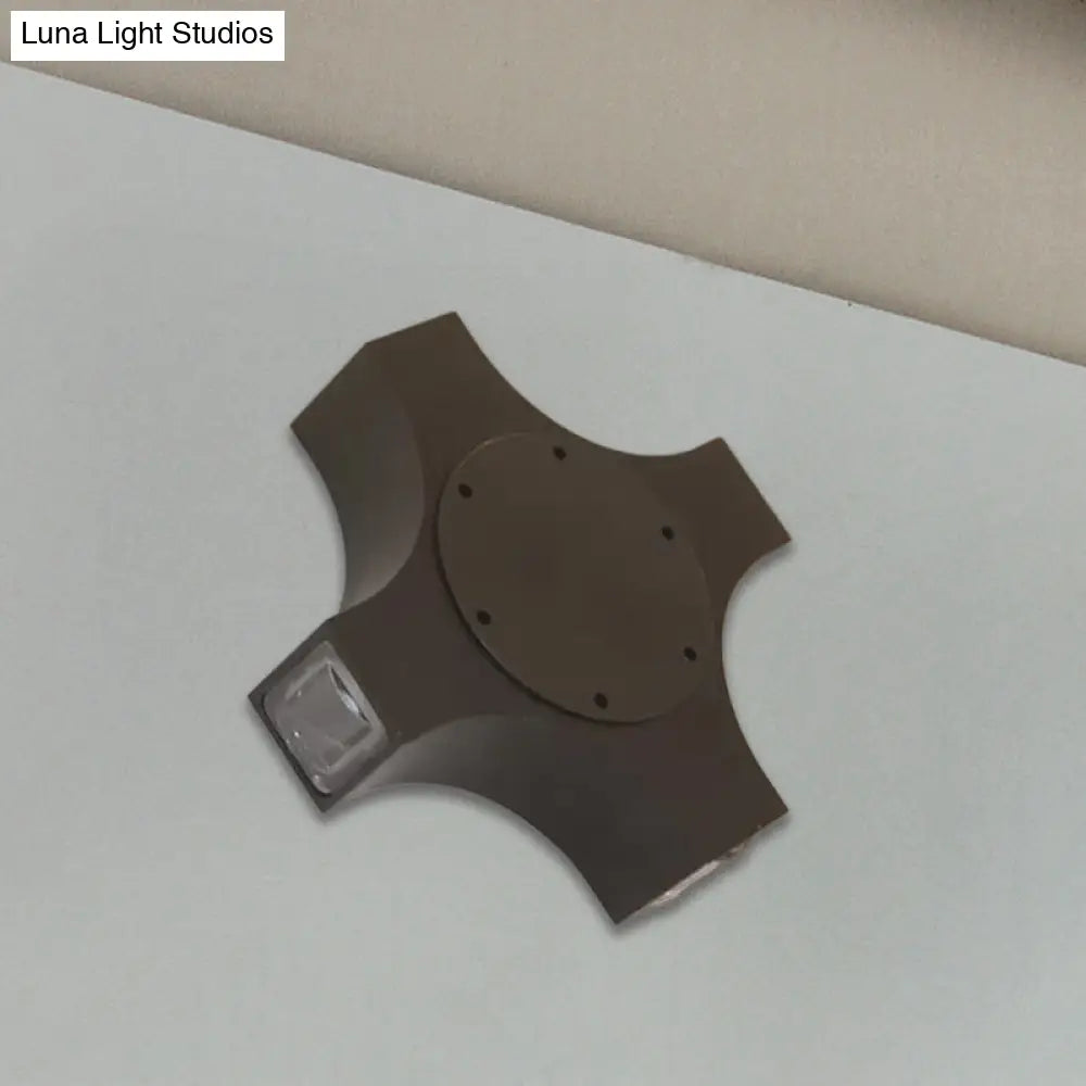 ديكوربايتس™ مصباح حائط أسود معدني هندسي - شمعدان ممر بثلاثة أرباع الأضواء