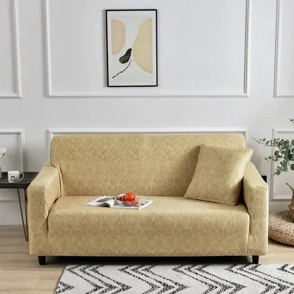 Beige textured fabric sofa cover with matching cushion for decorbites colorful block colorful block sofa slipcover