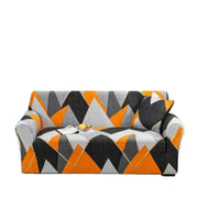 Vibrant geometric sofa covers in bold orange black and gray zigzag pattern for decorbites colorful block living room slipcover