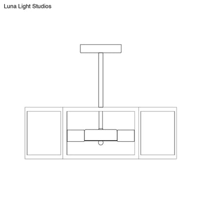 Geometric Retro Industrial Ceiling Flush Mount Light - 6 Metal Lights for Bars