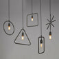 Geometric Single-Bulb Pendant Light: Industrial Metal Suspension for Dining Room