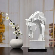White geometric horse head sculpture with angular facets decorbites horse ornaments minimalist living room decor