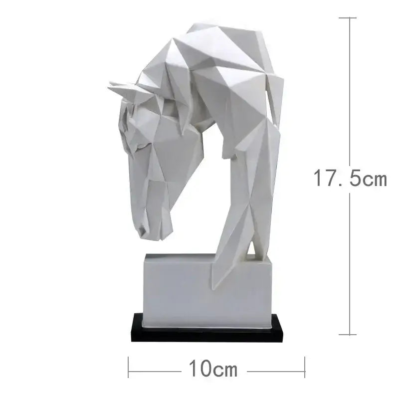 Geometric white horse ornaments featuring a sleek angular design perfect for minimalist decorbites horse decor