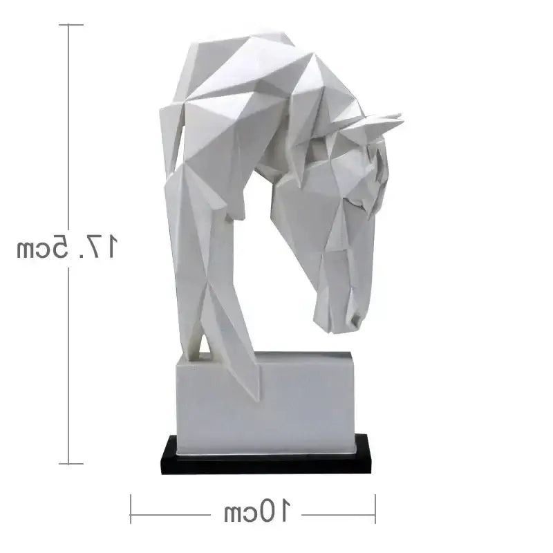 Geometric white horse ornaments sculpture with angular facets and sleek modern design for living room decorbites horse ornaments
