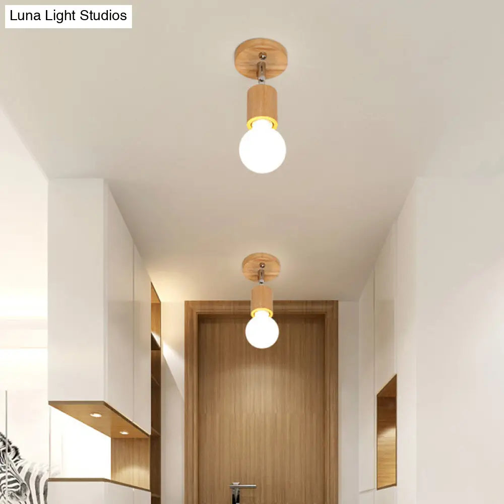 DecorBites™ DecorBites™ Geometric Wood Track Light for Minimalist Restaurants - Semi Flush Design