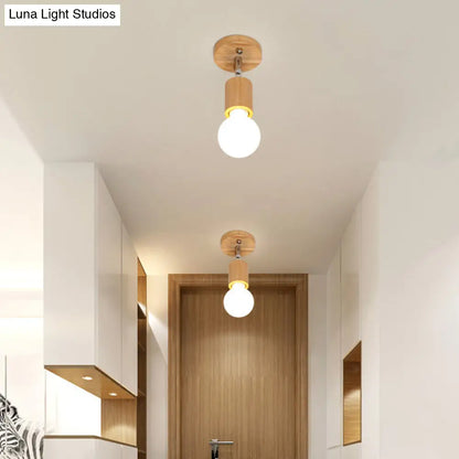 DecorBites™ DecorBites™ Geometric Wood Track Light for Minimalist Restaurants - Semi Flush Design