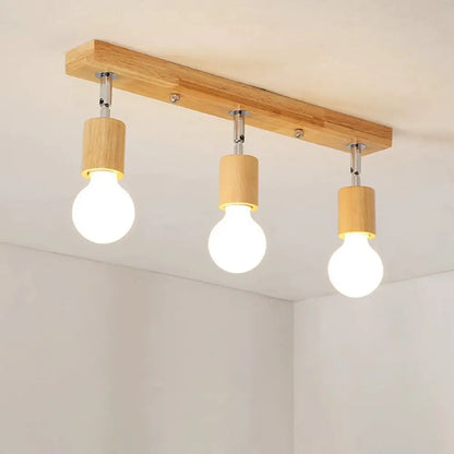 DecorBites™ DecorBites™ Geometric Wood Track Light for Minimalist Restaurants - Semi Flush Design