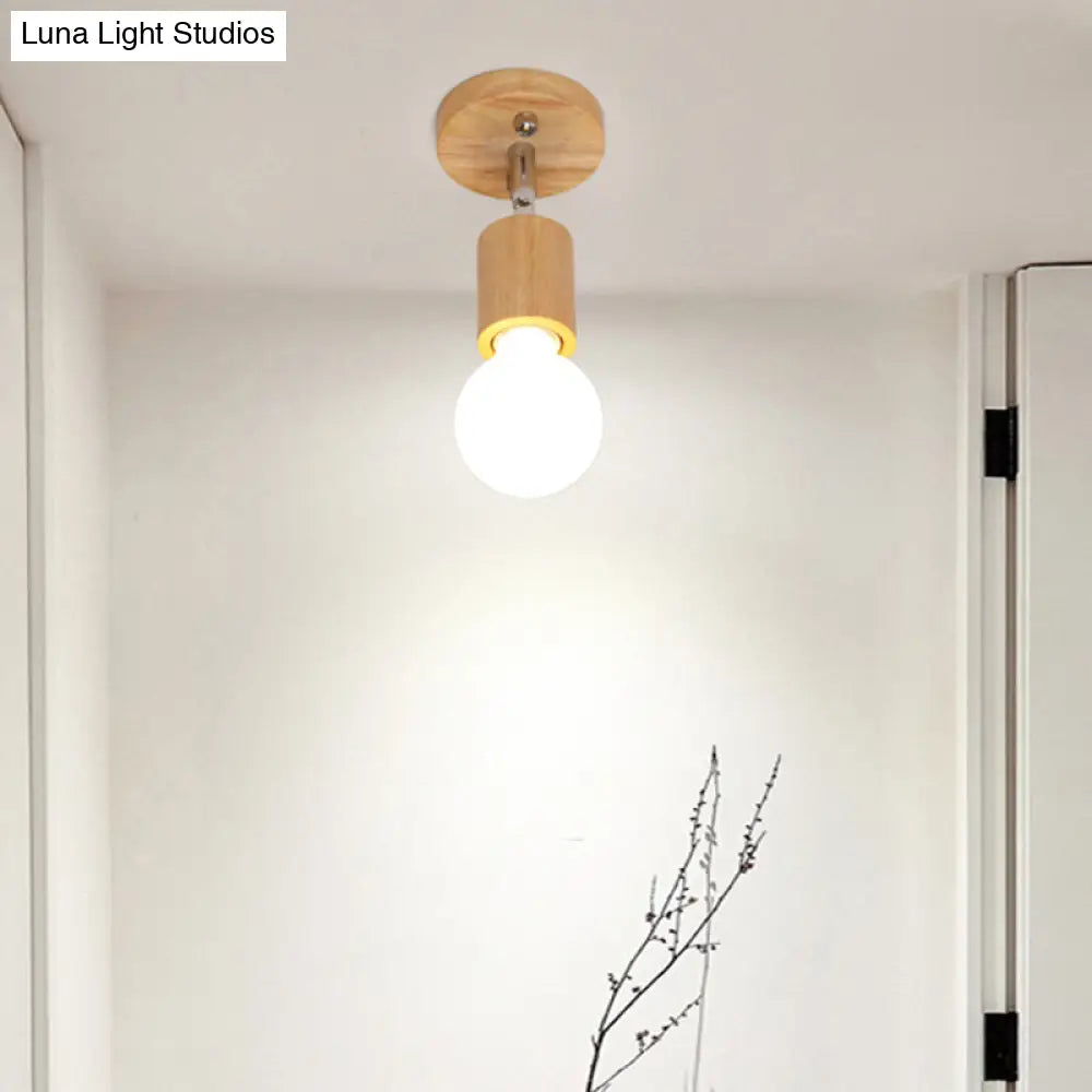 DecorBites™ DecorBites™ Geometric Wood Track Light for Minimalist Restaurants - Semi Flush Design