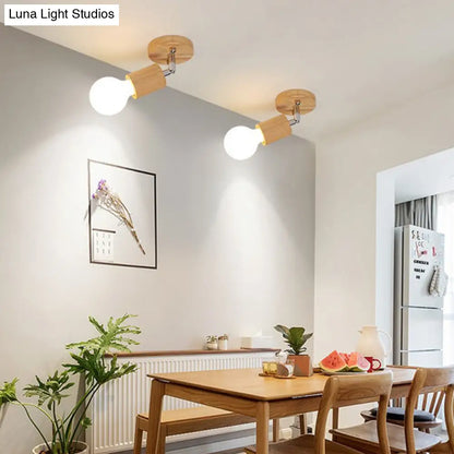 DecorBites™ DecorBites™ Geometric Wood Track Light for Minimalist Restaurants - Semi Flush Design