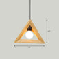 Geometric Wooden Pendant Lamp - Minimalist Single Ceiling Light for Restaurants