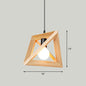 Geometric Wooden Pendant Lamp - Minimalist Single Ceiling Light for Restaurants