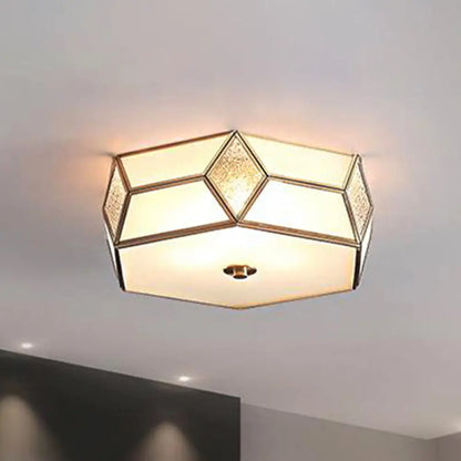 DecorBites™ DecorBites™ Geometrical Flush Mount Traditional White Glass Chandelier - Wide Options, 2/3 Bulbs