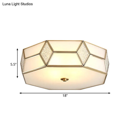 DecorBites™ DecorBites™ Geometrical Flush Mount Traditional White Glass Chandelier - Wide Options, 2/3 Bulbs