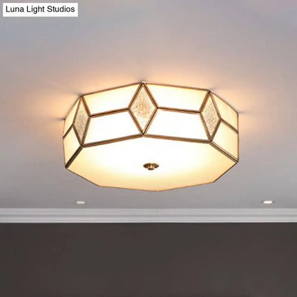 DecorBites™ DecorBites™ Geometrical Flush Mount Traditional White Glass Chandelier - Wide Options, 2/3 Bulbs