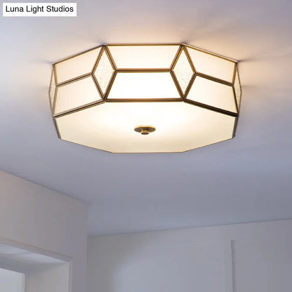 DecorBites™ DecorBites™ Geometrical Flush Mount Traditional White Glass Chandelier - Wide Options, 2/3 Bulbs