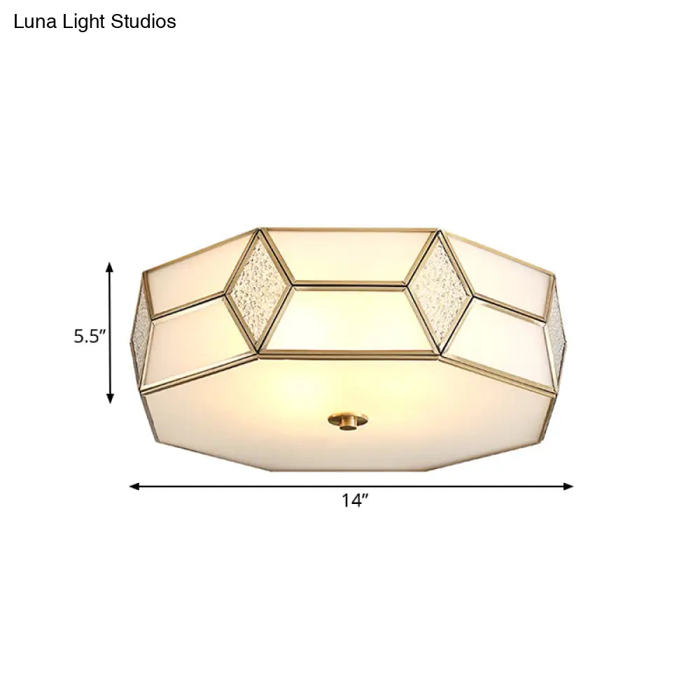 DecorBites™ DecorBites™ Geometrical Flush Mount Traditional White Glass Chandelier - Wide Options, 2/3 Bulbs