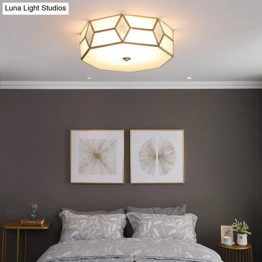 DecorBites™ DecorBites™ Geometrical Flush Mount Traditional White Glass Chandelier - Wide Options, 2/3 Bulbs