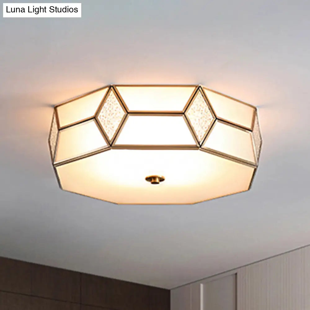 DecorBites™ DecorBites™ Geometrical Flush Mount Traditional White Glass Chandelier - Wide Options, 2/3 Bulbs