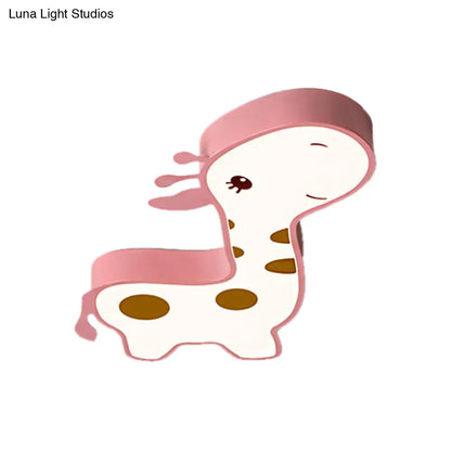 ديكوربايتس™ مصباح LED أكريليك على شكل زرافة، أزرق/وردي، بتصميم كرتوني، مناسب لغرفة النوم