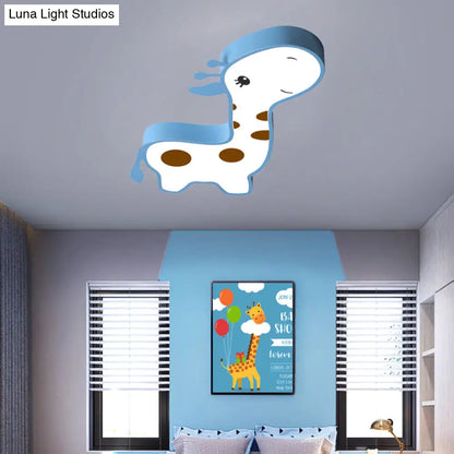 ديكوربايتس™ مصباح LED أكريليك على شكل زرافة، أزرق/وردي، بتصميم كرتوني، مناسب لغرفة النوم