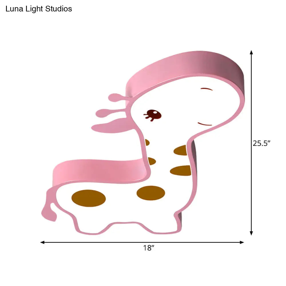 ديكوربايتس™ مصباح LED أكريليك على شكل زرافة، أزرق/وردي، بتصميم كرتوني، مناسب لغرفة النوم