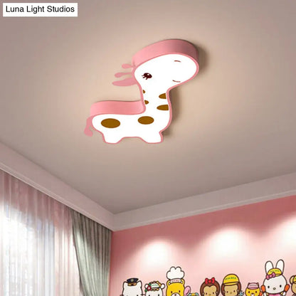 ديكوربايتس™ مصباح LED أكريليك على شكل زرافة، أزرق/وردي، بتصميم كرتوني، مناسب لغرفة النوم