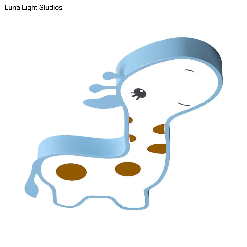 ديكوربايتس™ مصباح LED أكريليك على شكل زرافة، أزرق/وردي، بتصميم كرتوني، مناسب لغرفة النوم