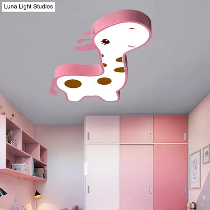 ديكوربايتس™ مصباح LED أكريليك على شكل زرافة، أزرق/وردي، بتصميم كرتوني، مناسب لغرفة النوم