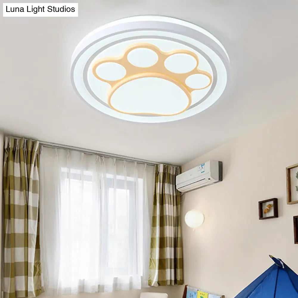 Lámpara de techo LED DecorBites™ para niñas, color rosa, con diseño de dibujos animados y acabado acrílico.