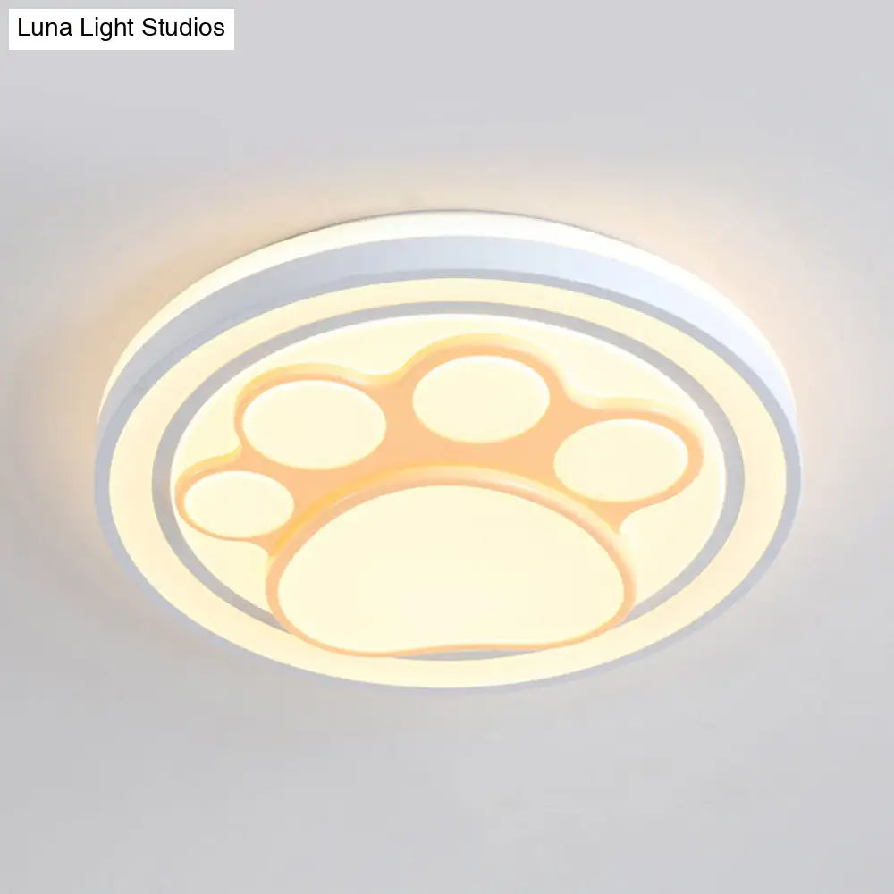 Lámpara de techo LED DecorBites™ para niñas, color rosa, con diseño de dibujos animados y acabado acrílico.