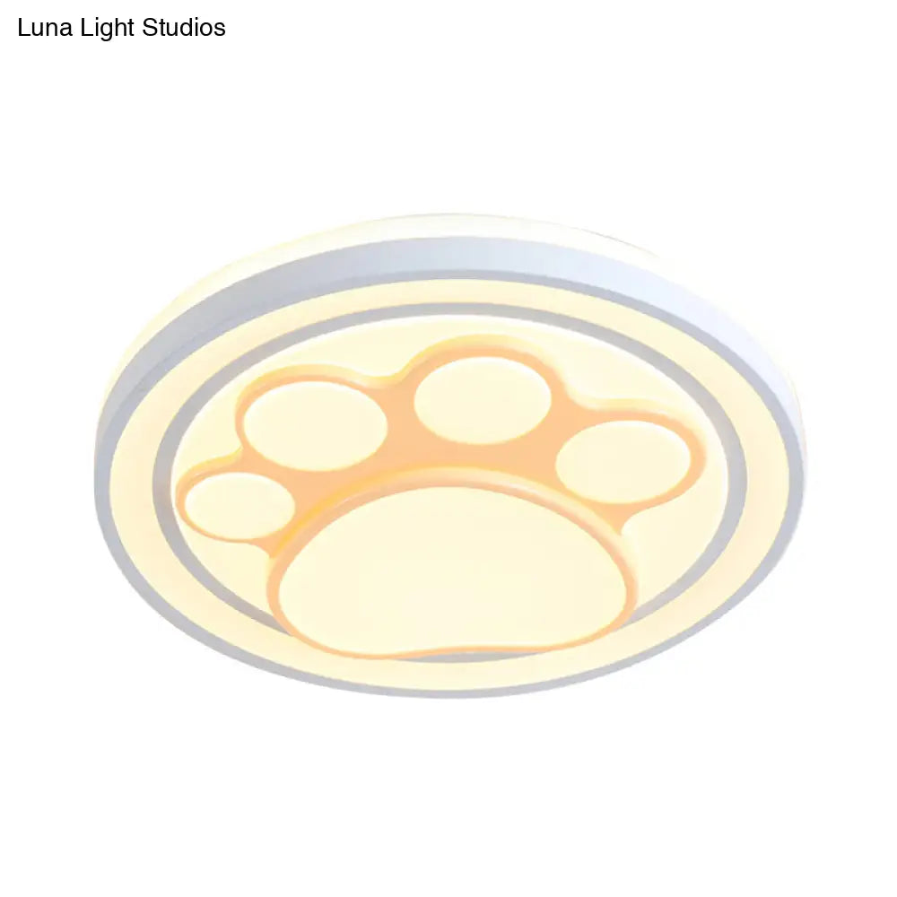 Lámpara de techo LED DecorBites™ para niñas, color rosa, con diseño de dibujos animados y acabado acrílico.