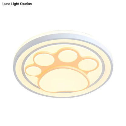 Lámpara de techo LED DecorBites™ para niñas, color rosa, con diseño de dibujos animados y acabado acrílico.