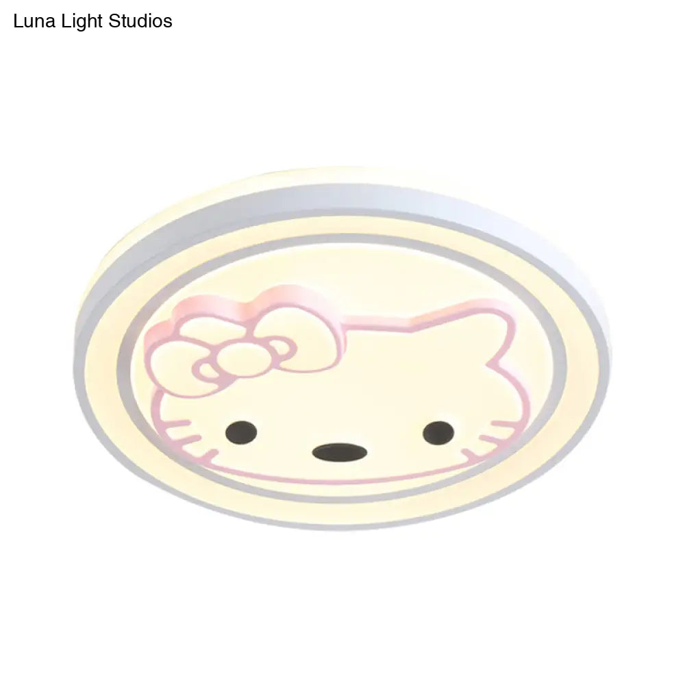 Lámpara de techo LED DecorBites™ para niñas, color rosa, con diseño de dibujos animados y acabado acrílico.