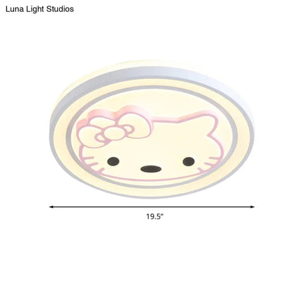 Lámpara de techo LED DecorBites™ para niñas, color rosa, con diseño de dibujos animados y acabado acrílico.