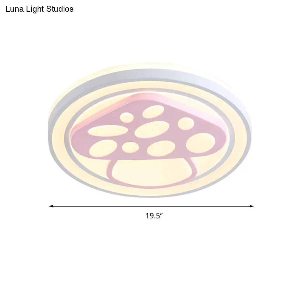 Lámpara de techo LED DecorBites™ para niñas, color rosa, con diseño de dibujos animados y acabado acrílico.